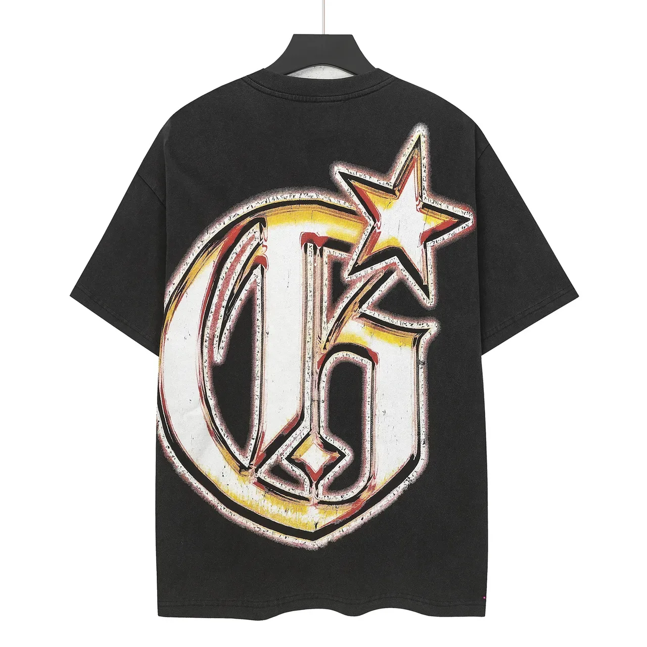 Camiseta oversized preta estampada Godspeed Art Dept 3