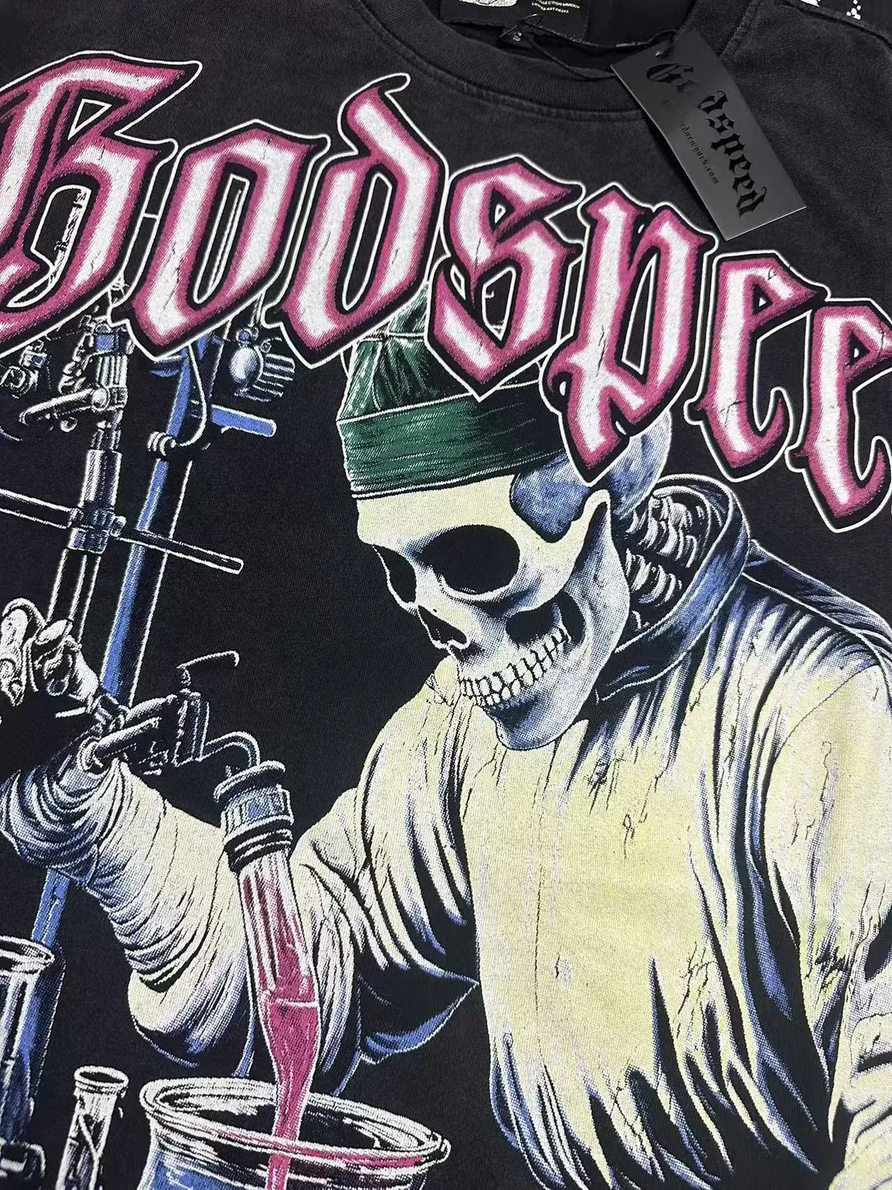 Godspeed Brain Wash Oversized Graphic Print Black T-Shirt 9