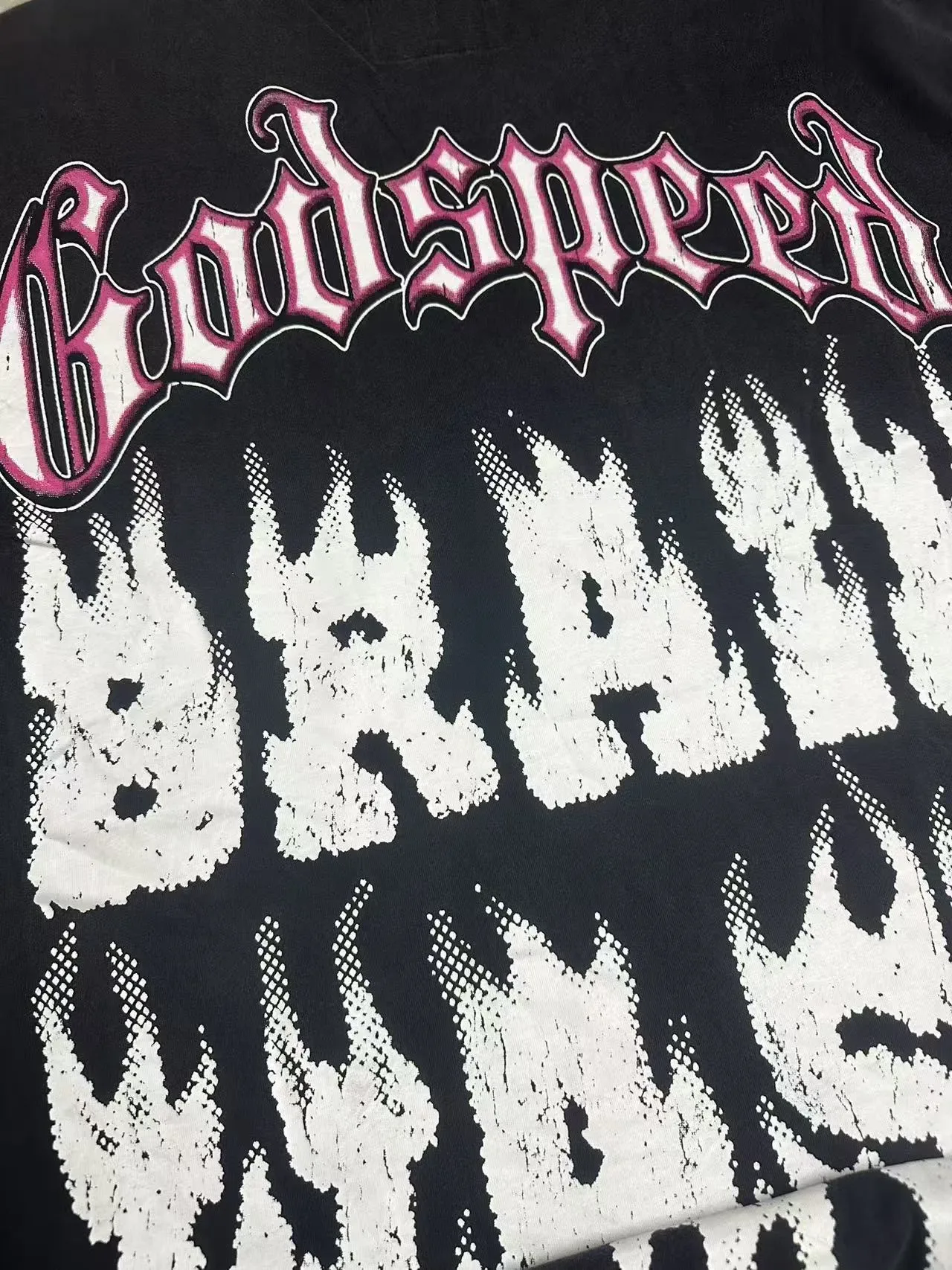 Godspeed Brain Wash Oversized Graphic Print Black T-Shirt 12