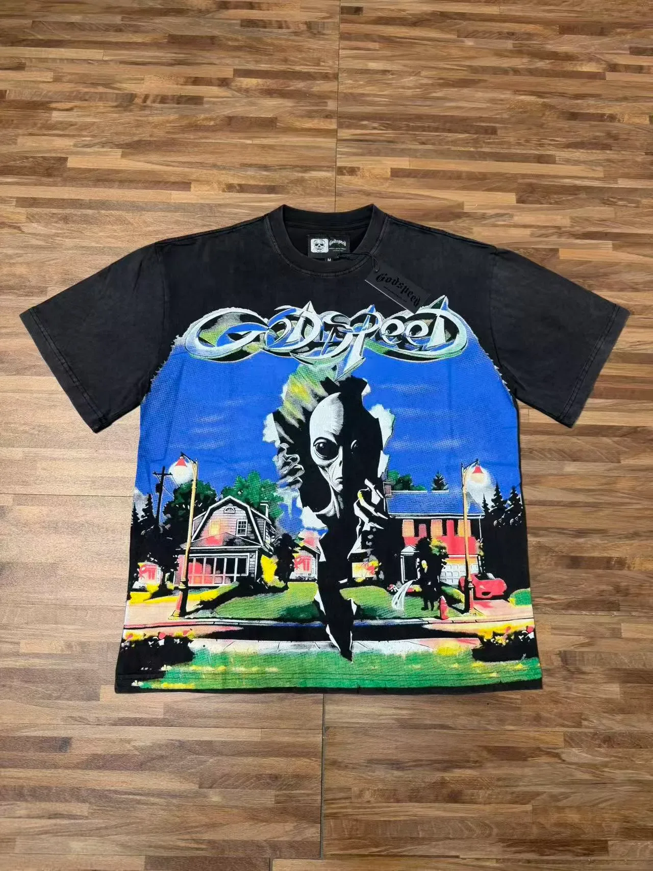 Camiseta oversized Godspeed con estampado gráfico a doble cara 3