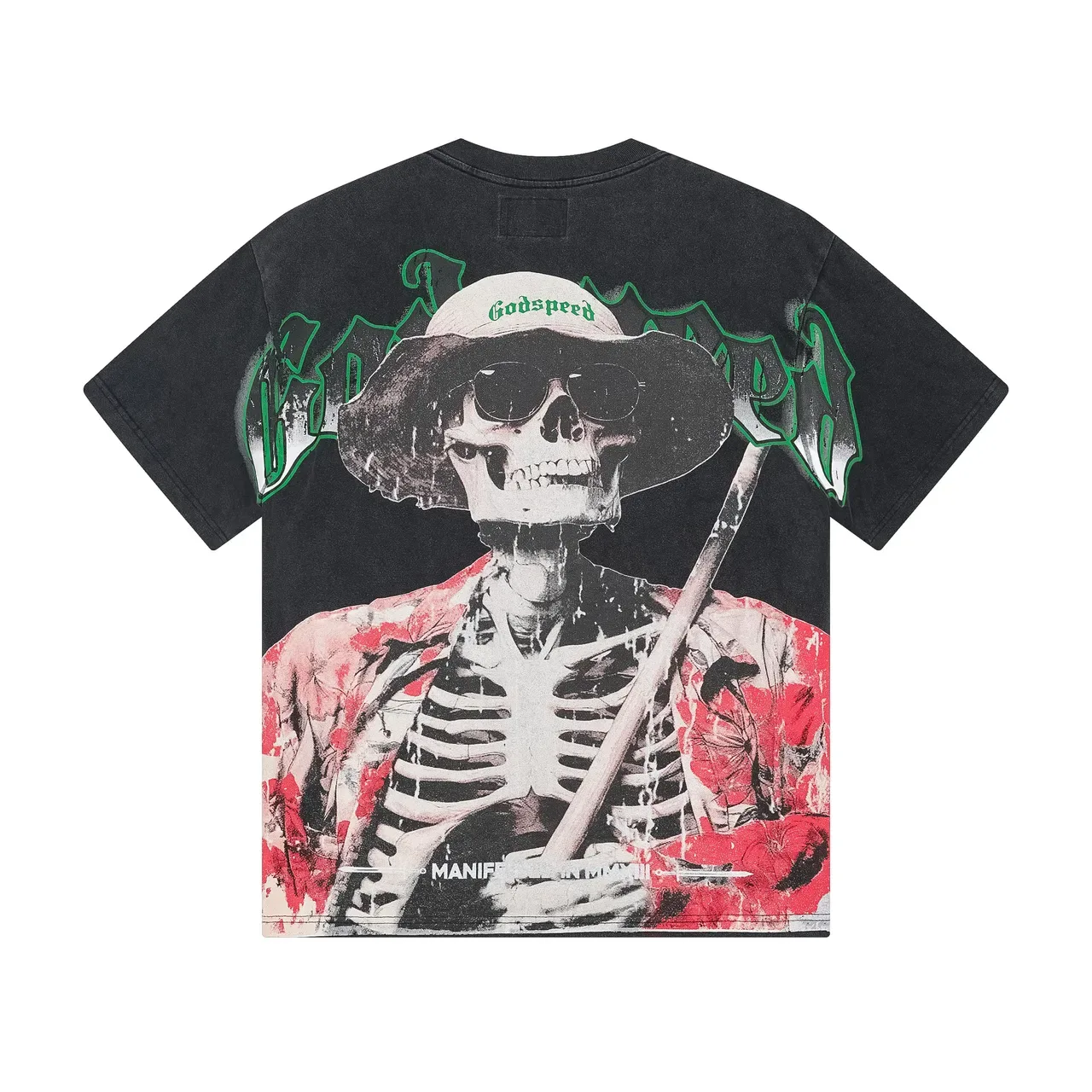T-shirt Godspeed graphique noir acid wash 3