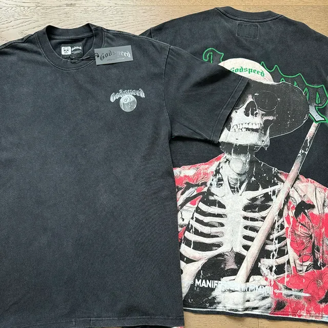 T-shirt Godspeed graphique noir acid wash 4