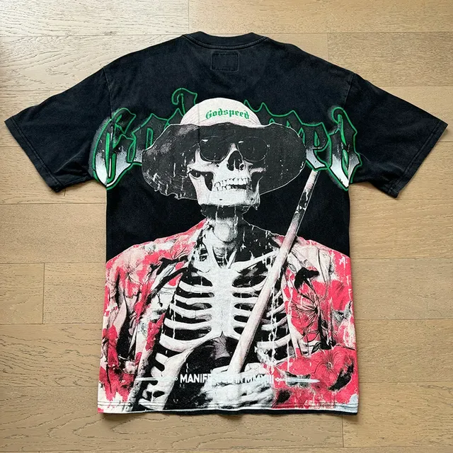 T-shirt Godspeed graphique noir acid wash 7