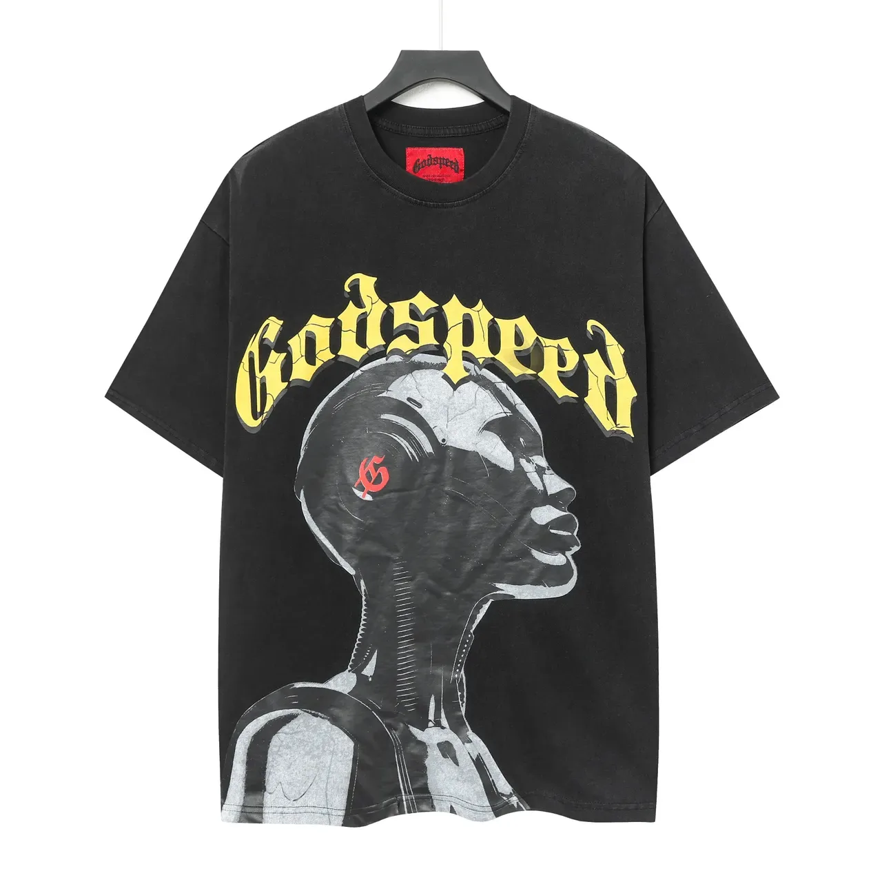 Godspeed Graphic Print Oversized Black T-Shirt 2