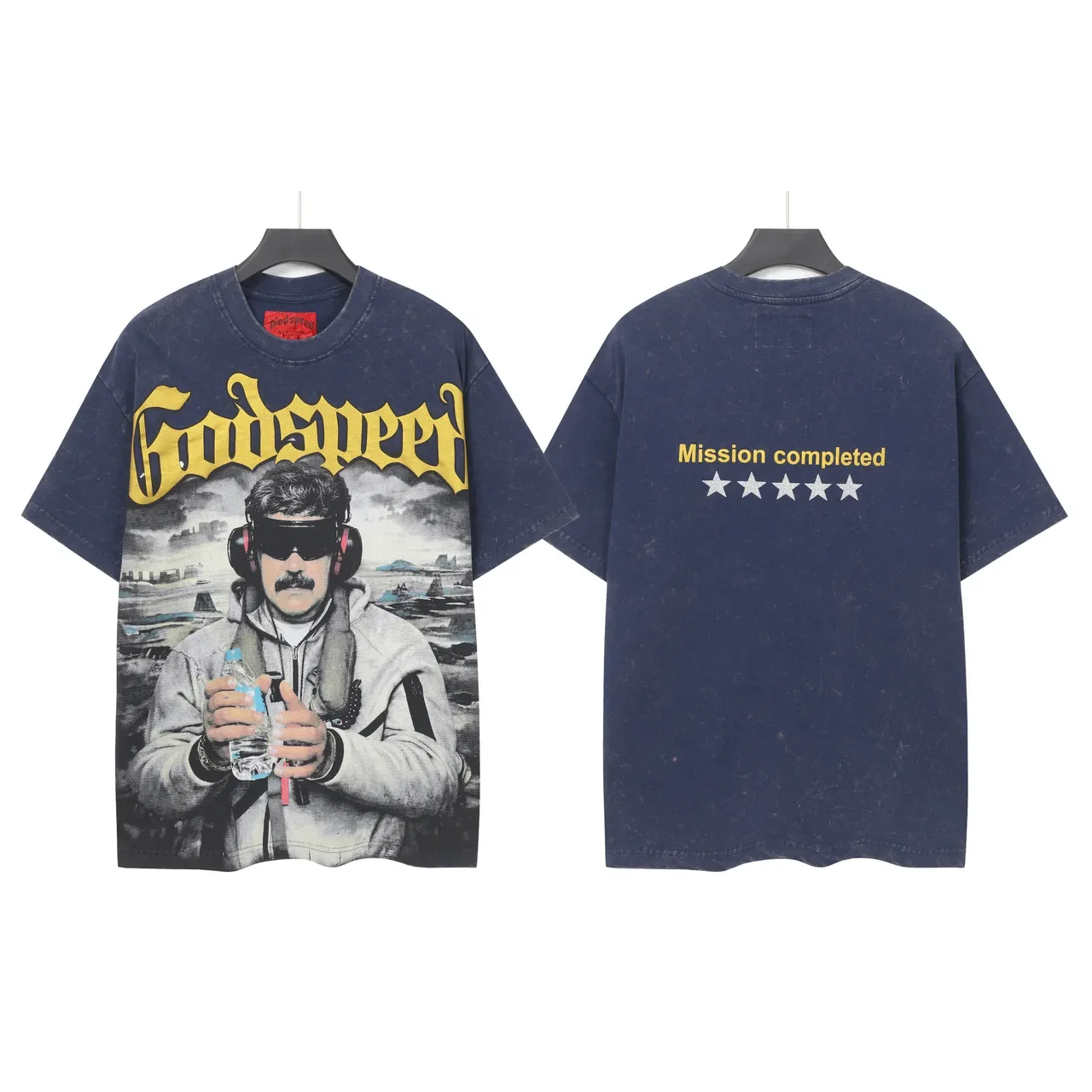 Godspeed Graphic-Print Washed Black T-Shirt 4