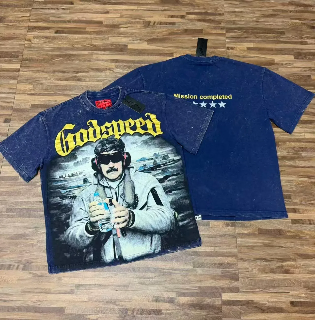 Godspeed Graphic-Print Washed Black T-Shirt 7