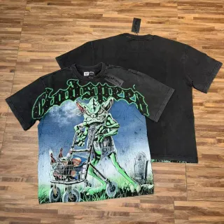 Godspeed Oversized Distressed Black Graphic T-Shirt