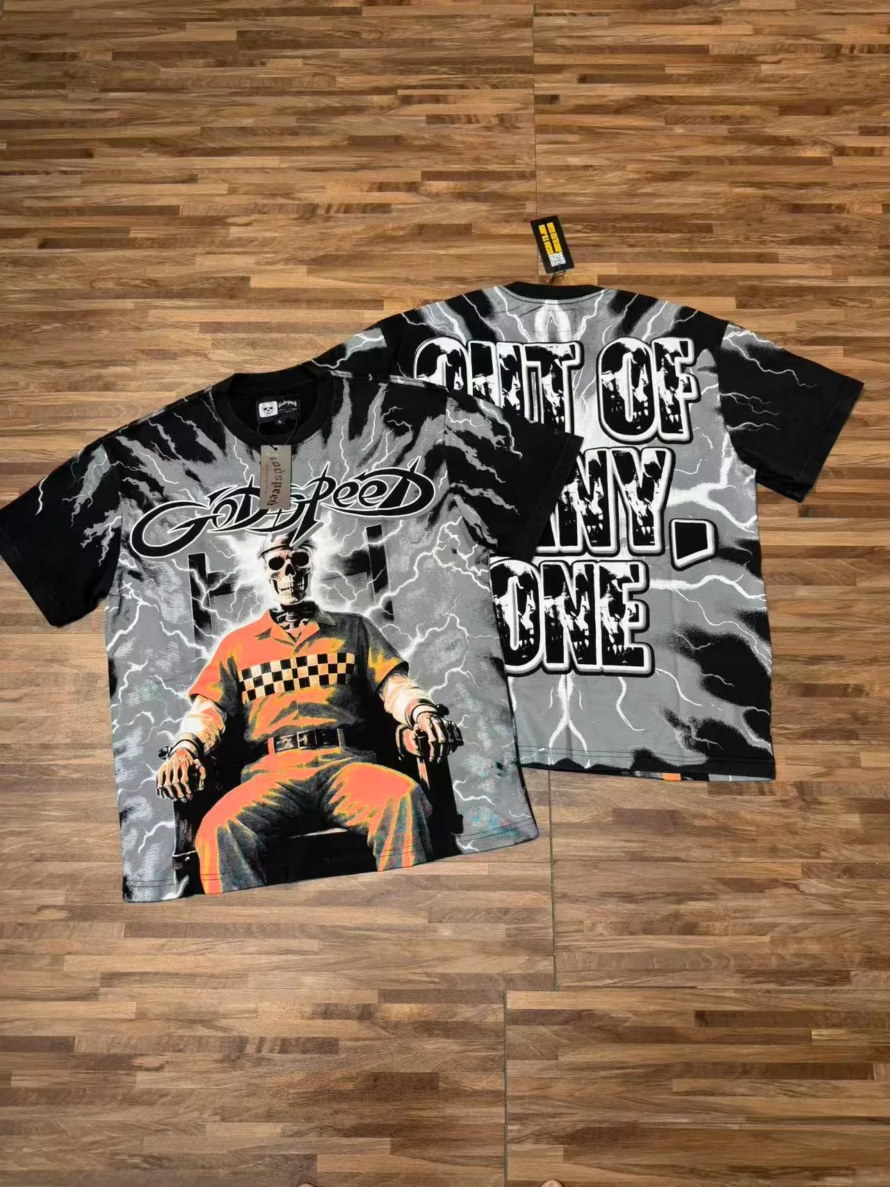 Godspeed Skeleton Lightning Graphic T-Shirt 10