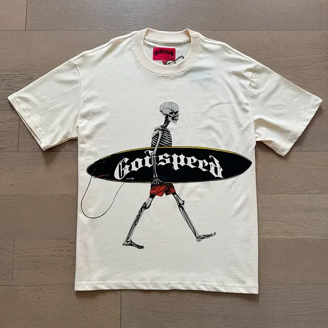 Godspeed स्केलेटन सर्फर ग्राफिक टी-शर्ट 10