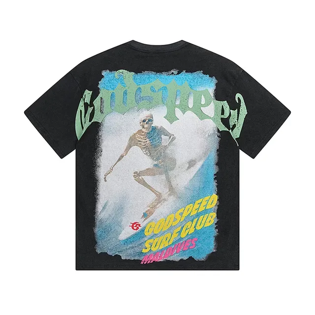 Camiseta gráfica oversized preta Godspeed Surf Club Maldives 3