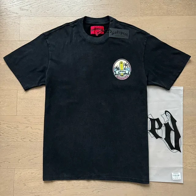 Camiseta gráfica oversized preta Godspeed Surf Club Maldives 6