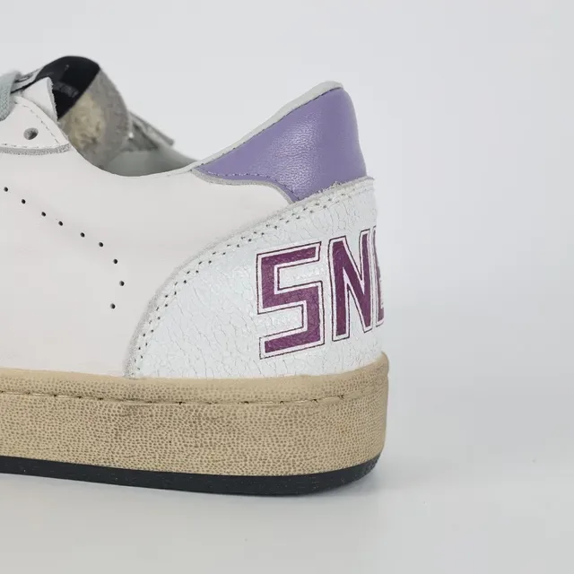 Golden Goose Super-Star White Purple Glitter Appliqué Distressed Gum Sole Lifestyle Sneakers 4