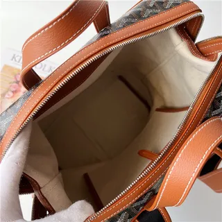 Goyard 绿色结构涂层帆布 V形单色图案休闲背包 2