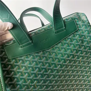Goyard 绿色结构涂层帆布 V形单色图案休闲背包 12