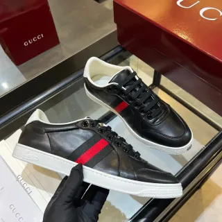 Gucci Ace Zapatillas Lifestyle Negras y Rojas con Rayas Web