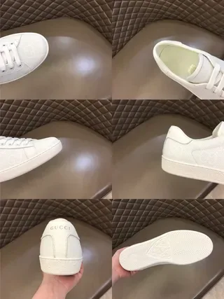 Gucci Ace Perforated Monogram White Lifestyle Sneakers 4