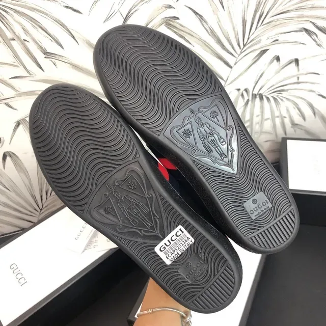 Gucci Ace Tiger Brodé Rayures de Maille Black Lifestyle Sneakers 2