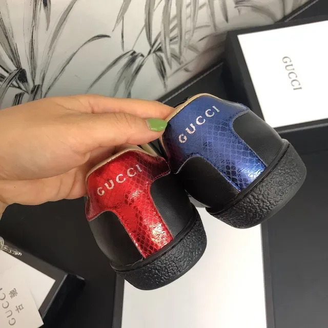 Gucci Ace Tiger Brodé Rayures de Maille Black Lifestyle Sneakers 3
