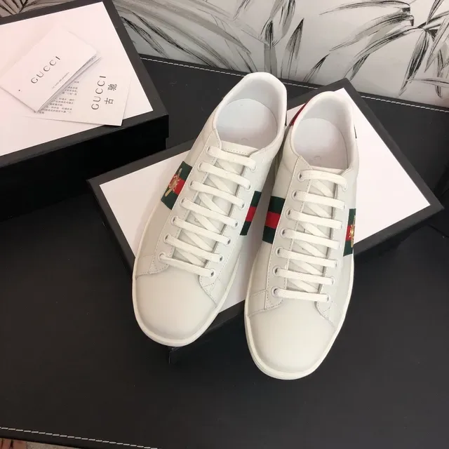 Gucci Ace White Green Red Web Stripe Bee Embroidery Lifestyle Sneakers 9