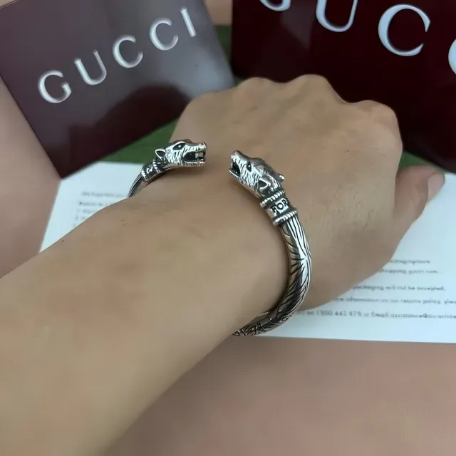 Gucci Bracelete Cabeça de Animal Soga Trançada 2