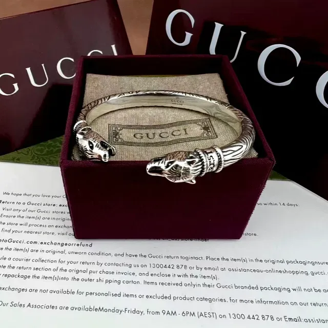 Gucci Bracelete Cabeça de Animal Soga Trançada 3