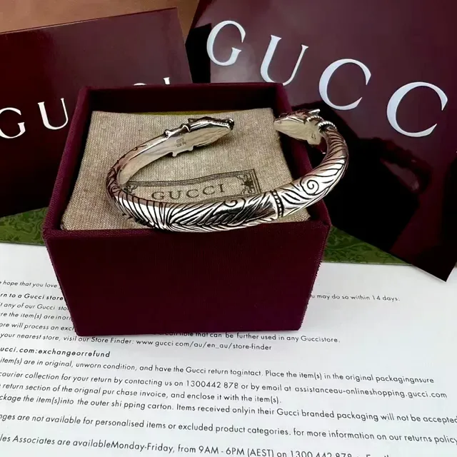 Gucci Bracelete Cabeça de Animal Soga Trançada 4