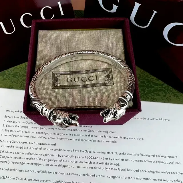 Gucci Bracelete Cabeça de Animal Soga Trançada 5