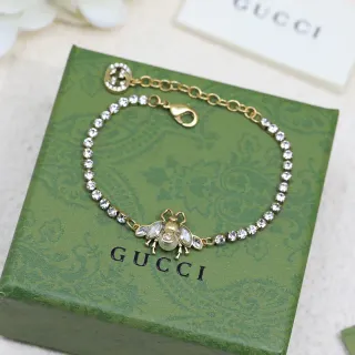 Gucci نمط النحل كريستال ولؤلؤ سوار