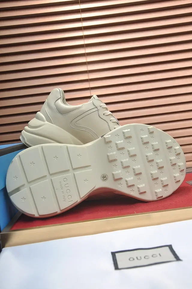 Gucci Beige Multicolor Sole Leather Upper Chunky Sneakers 2