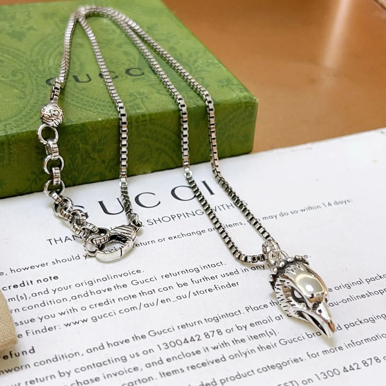 Gucci pendentif tête d'oiseau chaîne Box-Link 5