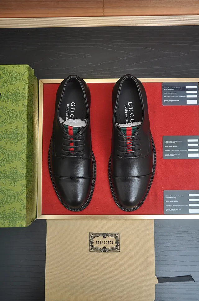 Gucci Black Cap-Toe Oxford Shoes 5