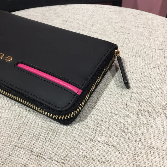Gucci Black Pink Zip-Around Ranuras de Tarjeta Duales Exteriores Billetera Larga 6