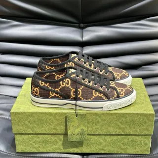 Gucci 棕金 GG Monogram Canvas Low-Top Silhouette Lifestyle Sneakers
