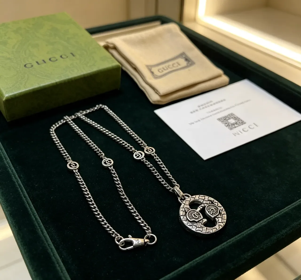 Gucci Dionysus-Inspired Interlocking G Snake Pendant Necklace 5