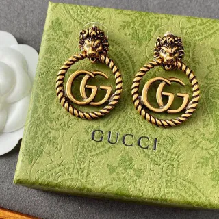 Gucci Dionysus Cabeça de Leão Corda Torcida Interlocking GG Brincos