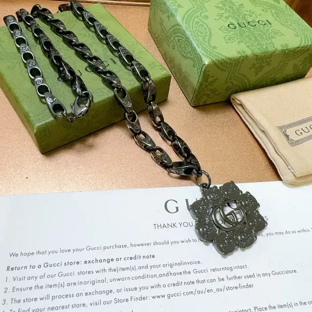Gucci Floral GG Interlocking Logo Pendant Necklace 2