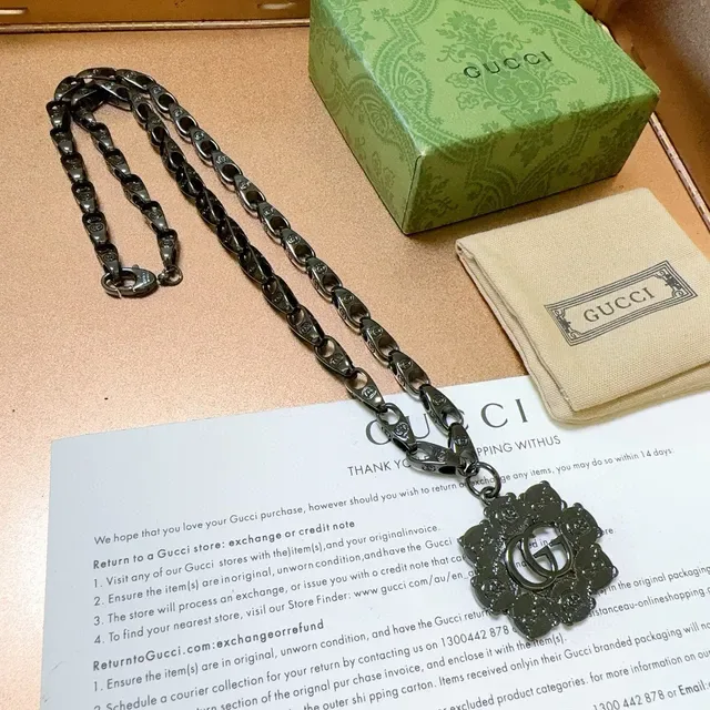Gucci Floral GG Interlocking Logo Pendant Necklace 4