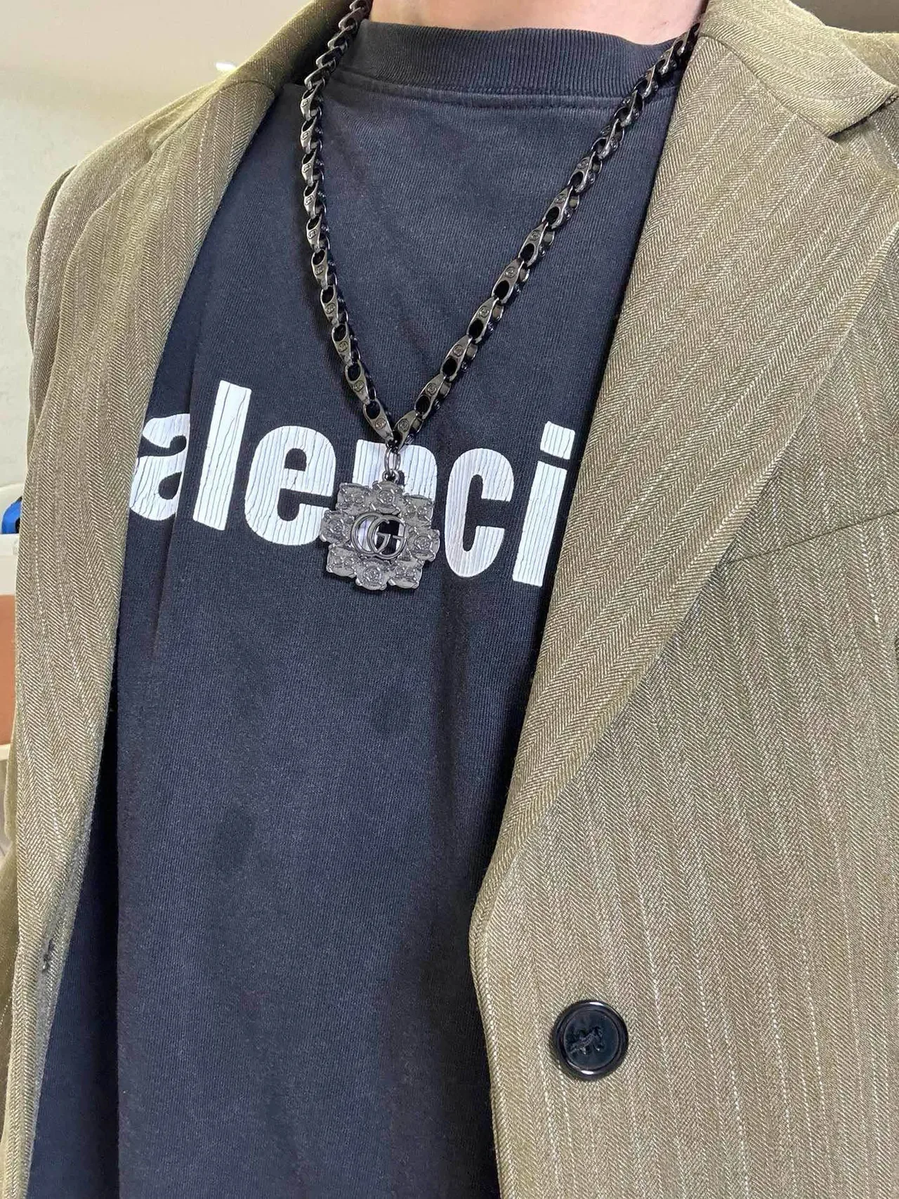 Gucci Floral GG Interlocking Logo Pendant Necklace 5