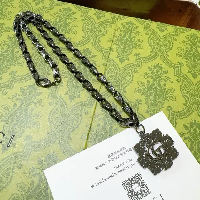 Gucci Floral GG Interlocking Logo Pendant Necklace 7