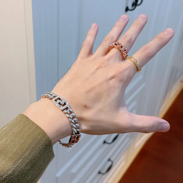 Gucci GG Marmont Interlocking G Silver Chain Bracelet 9