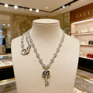 Gucci GG Marmont Key Pendant Silver-Tone Necklace