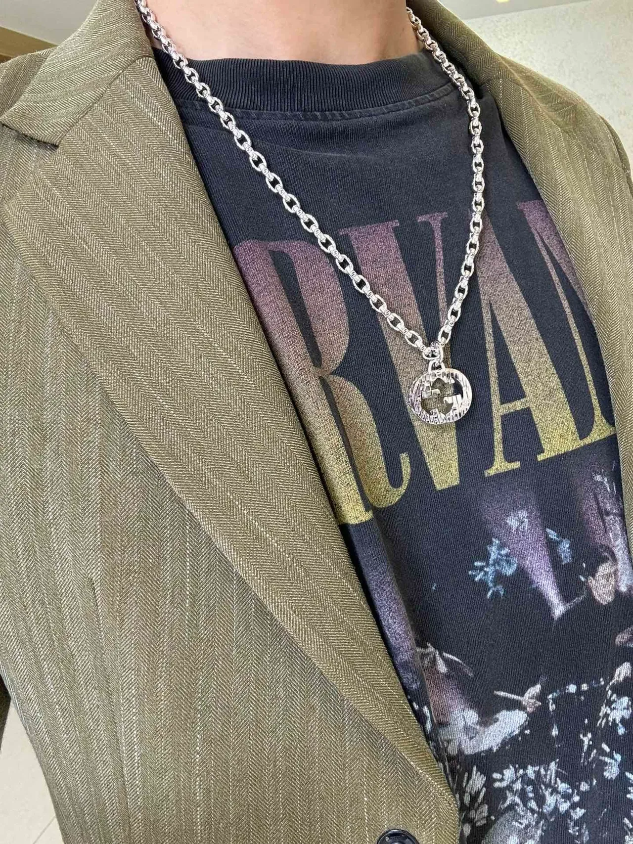 Gucci GG Marmont Collier pendentif argent Interlocking G 2