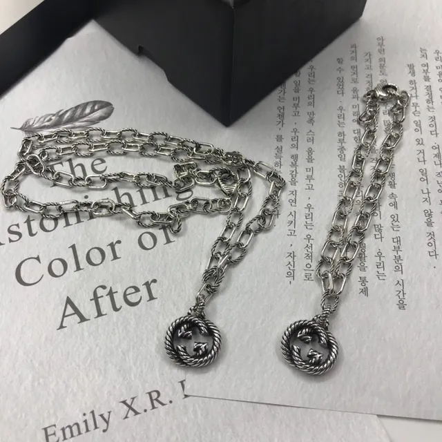 Gucci GG Marmont Twisted Rope Interlocking G Pendant Necklace 4