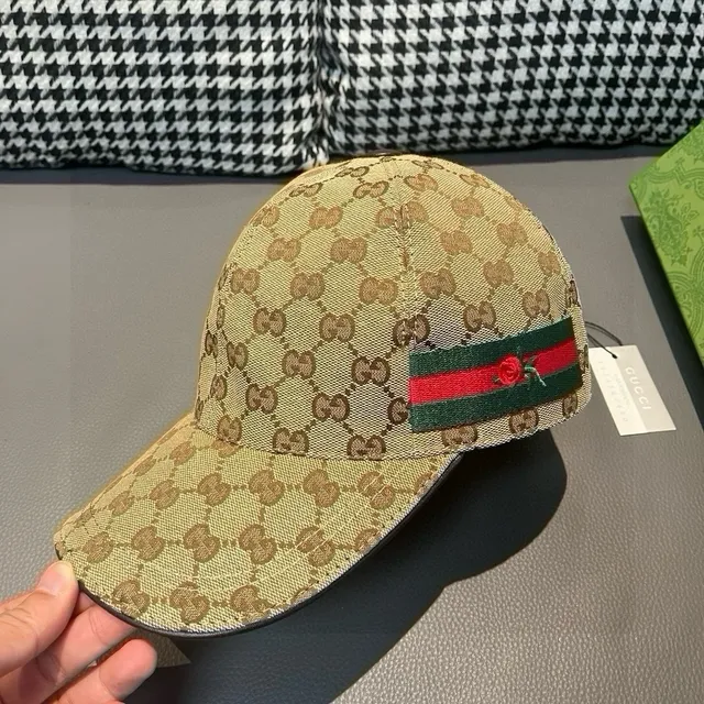 Gucci GG 印花 Canvas Web Stripe Baseball Cap 7