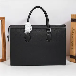 Gucci 灰绿色 结构化的 GG Monogram 帆布 Web Stripe 中心 托特包 24