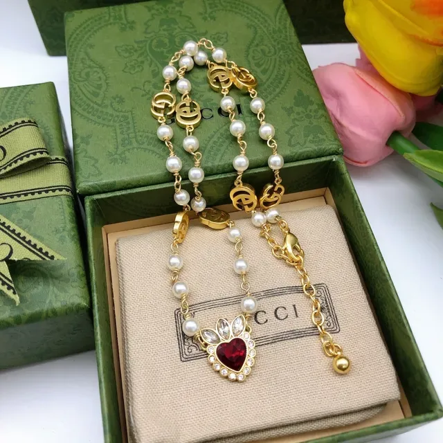 Collier Gucci Pendentif Cœur Perlé Or 2
