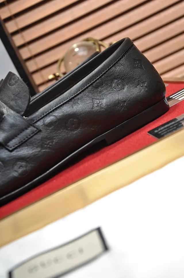 Gucci Horsebit 1955 Black Embossed GG Loafers 2