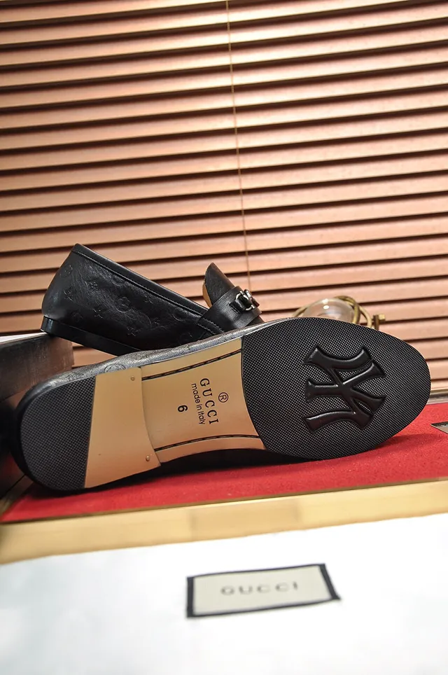 Gucci Horsebit 1955 Black Embossed GG Loafers 4