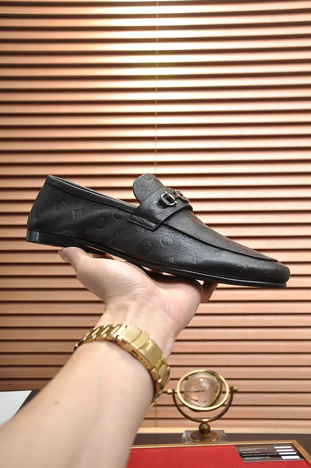 Gucci Horsebit 1955 Black Embossed GG Loafers 7