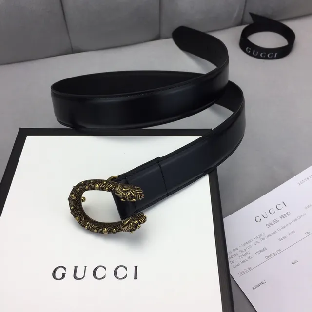 Gucci Horsebit 1955 Ceinture en cuir noir doré lisse boucle antique 2